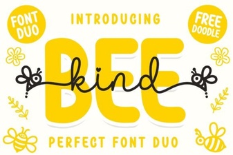Bee Kind Duo Font: a Creative Typeface Pair for Projects